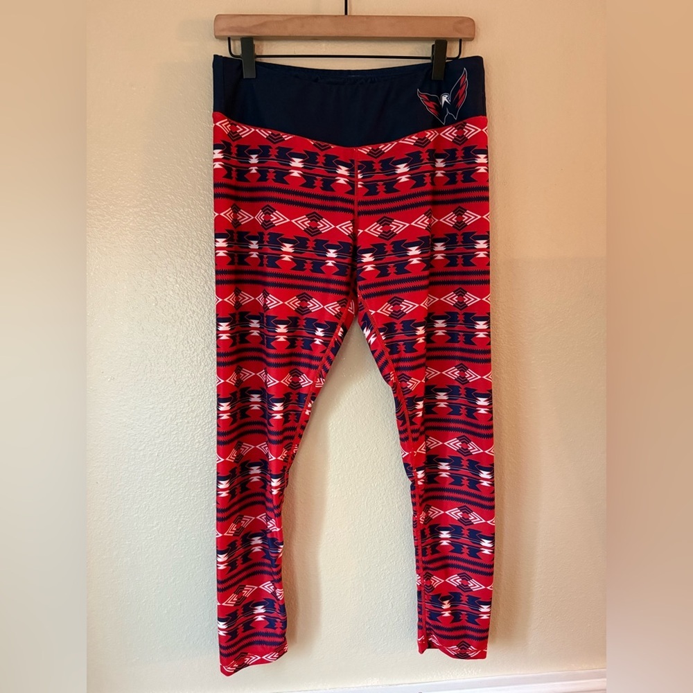 ❇️NHL Capitals Red and Blue Geometric Leggings 2 for $22❇️